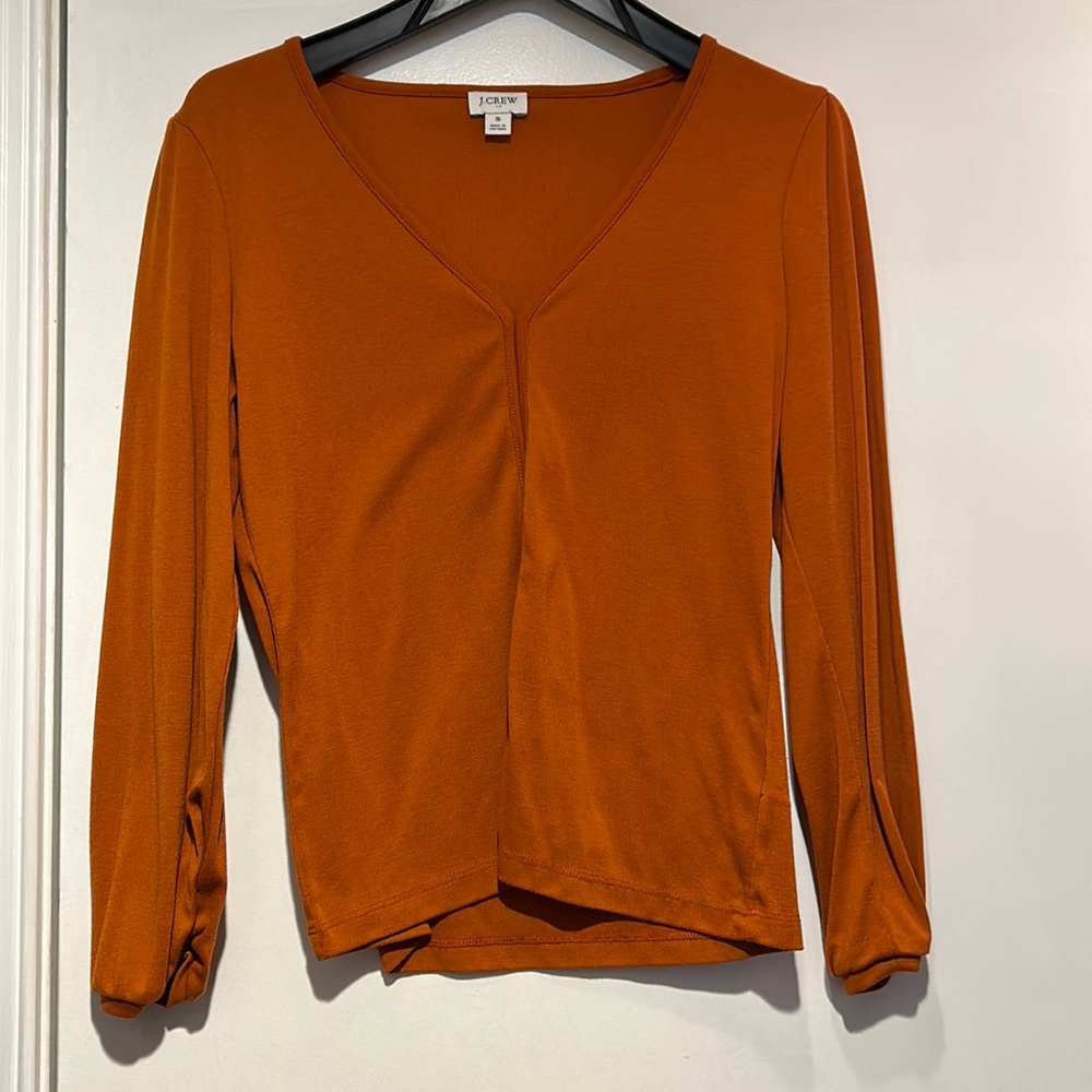 J Crew size small burnt orange long sleeve shirt